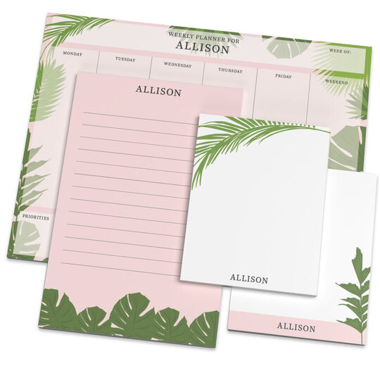 Tropical Leaves Organizer Notepad Set